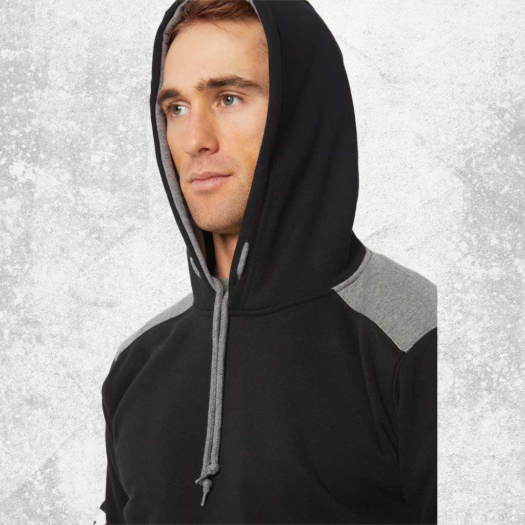 CAT Logo Panel Hooded Sweatshirt | ManCave Workwear